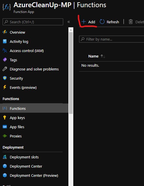 AzureFunctionAppAddFunction