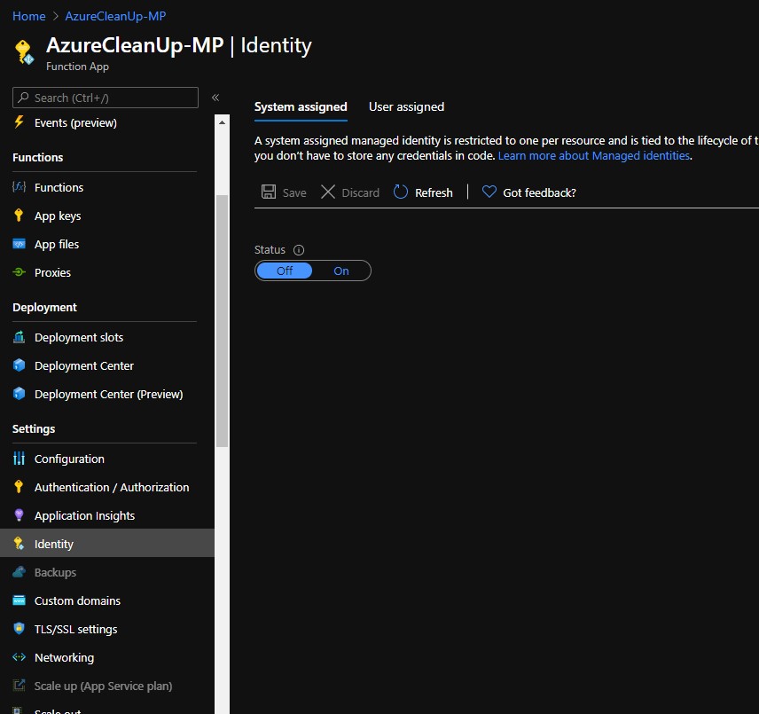 AzureFunctionAppIdentity